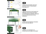 Aopunly Gazebo Pieghevole 3X3M Verde Con Luce Solare A Led Con Pareti Laterali Tenda Per Feste Protezione Uv Regolabile In Altezza Con Borsa Per Il Trasporto, Per Il Campeggio All'aperto In Giardino