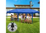 Tolletour Gazebo Pieghevole 3X6M Blu Tenda Per Feste Protezione Uv Regolabile In Altezza Con Borsa Di Trasporto, Per Campeggio Giardino All'aperto Senza Pareti Laterali