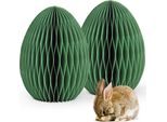 Decorazione Pasquale Uova Di Pasqua Da Posare Verde Scuro Set Di 2 Figure Decorative