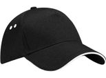 Beechfield - Berretto Da Baseball Con Visiera A Sandwich PC7033 (Taglia Unica) (Nero/Bianco)