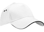 Beechfield - Cappello Da Baseball Con Visiera A Sandwich PC7033 (Taglia Unica) (Bianco/Nero)
