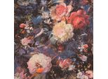 Profhome 388211-GU Blumen Vliestapete Floral Schimmernd Anthrazit Rosa Blau 5,33 M2