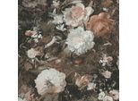 Profhome 388213-GU Carta Da Parati In Tessuto Non Tessuto Floreale Marrone Bianco Grigio Beige 5,33 M2