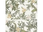 Profhome 394243-GU Carta Da Parati In Tessuto Non Tessuto Floral Opaco Bianco Verde Scuro Giallo 5,33 M2