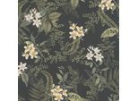 Profhome 394244-GU Carta Da Parati In Tessuto Non Tessuto Floreale Opaco Nero Bianco Giallo 5,33 M2