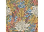Profhome 394284-GU Blumen Vliestapete Floral Matt Gelb GrüN Blau Rot 5,33 M2