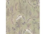 Profhome 394343-GU Blumen Vliestapete Floral Matt Grau Creme Lilac Violett 5,33 M2