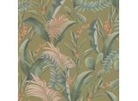 Profhome 394363-GU Blumen Vliestapete Floral Matt GrüN Beige Orange 5,33 M2