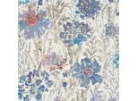 Profhome 396953-GU Carta Da Parati Floreale In Tessuto Non Tessuto Opaco Blu Bianco Grigio 5,33 M2
