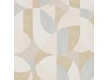 Profhome 399324-GU Carta Da Parati Retrò In Tessuto Non Tessuto Grafica Grigio Opaco Crema Bianco Beige Bianco 5,33 M2