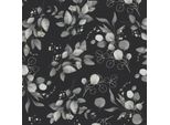 Profhome 397685-GU Carta Da Parati In Tessuto Non Tessuto Country House Floreale Nero Grigio Argento 5,33 M2