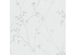 Profhome 397673-GU Carta Da Parati In Tessuto Non Tessuto Country House Floreale Bianco Grigio Opaco 5,33 M2