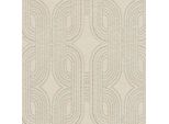 Profhome 399371-GU Retro Vliestapete Grafisch Metallische Akzente Beige Grau 5,33 M2