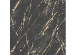Profhome 393362-GU Stein Vliestapete Marmoroptik Metallic Schwarz Gold 5,33 M2