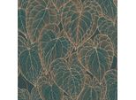 Profhome 781281-GU Carta Da Parati In Tessuto Non Tessuto Nature Floreale Scintillante Marrone Verde Oro 5,33 M2