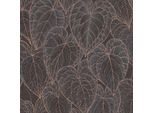 Profhome 781282-GU Carta Da Parati In Tessuto Non Tessuto Nature Floreale Scintillante Marrone Nero Oro 5,33 M2