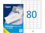Agipa 102163 Etichette Universali Agipa, 35,6 X 16,9 Mm, Bianco