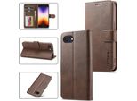 Custodia Per Iphone 16E Custodia Flip In Pelle Con Chiusura Magnetica E Supporto, Custodia Protettiva Marrone