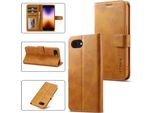 Custodia Per Iphone 16E Custodia Flip In Pelle Con Chiusura Magnetica E Supporto, Custodia Protettiva Giallo