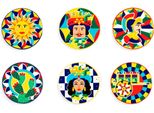 Excelsa Set Di 6 Sottobicchieri Sicilian Rhapsody In Ceramica 10,5X1X10,5 Cm Colorato