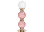 Casa Padrino Luxury Porcelain Crystal Candleholder Pink / Gold H. 30 Cm - Italy
