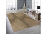Tappeto Di Alta Qualità Per Interni Ed Esterni Resistente Alle Intemperie Con Motivo A Foglie In Beige Marrone Dimensioni - 240 X 340 Cm