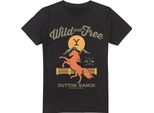 Yellowstone - Maglietta "Wild & Free"" Da Uomo TV5696 (M) (Nero)"