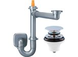 Siphon Lira Spazio 1 Salvaspazio + Cklick-Clack Per Lavabo 1½" , Cromo/ Spedizione 24H"