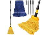 Set Di Mop Per Pavimenti In Cotone Hevol Con Manico In Acciaio Inox E 2 Teste Di Mop A Corda Per Piastrelle In Legno Duro E Laminato