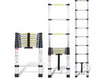 Scala Telescopica Professionale Jayseuw 2,6 M In Alluminio 150 Kg Di Portata Scala Multiuso Piedini In Gomma Antiscivolo