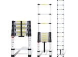 Scala Telescopica Professionale Jayseuw 3,8 M In Alluminio 150 Kg Di Portata Scala Multiuso Piedi In Gomma Antiscivolo