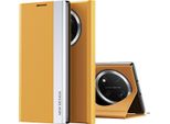 Per Honor Magic 7 Lite / X9C Design Custodia Flip In Pelle Finta Placcata Arancione
