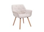 Clp Sedia Visitatore Cassidy In Tessuto Con Braccioli, Beige Naturale