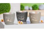 Gilde Windlicht, "Pusteblume"", Spruch, Metall, Beige, Grau, Ve 9, 3 StüCk Wie Abgebildet,, H. 9 Cm, D. 10 Cm 52723"