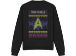 Star Trek - Felpa "Trek The Halls Ugly"" Per Uomo/Donna Unisex - Design Natalizio TV11230 (Xxl) (Nero)"