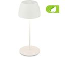 Briloner Serina Mini Lampada Da Tavolo A Led Senza Fili IP44, Dimmerabile, Touch, Protezione Dagli Spruzzi D'acqua, Batteria Ricaricabile, Bianco, Ø8 X 20 Cm
