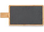Piatto Da Portata Zeller, Ardesia/Bambù, 40X19 Cm, Nero/Marrone