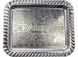 Vassoio In Metallo - 22 X 18 Cm - Argento