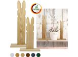 Floranica Set 2 Conigli In Legno Non Trattato 40 E 50 Cm Decorazione Di Pasqua Ornamento Primaverile Diy