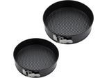 1.07 Teglia A Cerniera Round In Set Di 2 - Ø 24 Cm E 26 Cm - Teglia Antiaderente In Grigio Scuro (Set Di 2 Teglie A Cerniera)