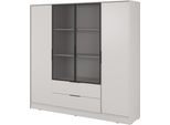 Armadio Moderno In Cashmere Con Ante In Vetro - Dimensioni: 206 X 200 X 51 Cm - Eleganza E Funzionalità