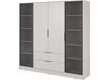 Armadio Moderno In Cashmere Con Ante In Vetro - Dimensioni: 206 X 200 X 51 Cm - Eleganza E Funzionalità