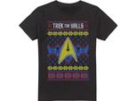 Star Trek - Maglietta Da Uomo "Trek The Halls Ugly"" - Design Natalizio TV13422 (Xxl) (Nero)"