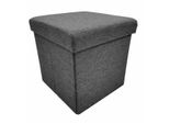 Pouf Seduta Con Vano Portaoggetti, Sgabello Imbottito 30 X 30 Cm, Pouf Seduta Imbottito