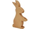 Coniglietto Portafiori In Legno Massiccio Di Faggio Oliato Decorazione Da Tavolo 40.11-013