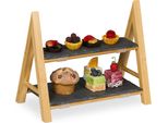 Etagere Relaxdays A 2 Livelli Con Piani In Ardesia