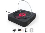 Lettore Cd Zelurxx Con Bluetooth, Lettore Dvd, Ripetitore, Multifunzione, Montaggio A Parete E Supporto, Cavo Hdmi, Telecomando, Nero