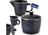 Orion Zuccheriera Zuccheriera E Lattiera Lattiera In Ceramica Nera Tea Time 100 Ml / 320 Ml 2 Pz.