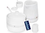 Orion Zuccheriera Zuccheriera E Lattiera Lattiera In Ceramica Cuore 300 Ml / 120 Ml 2 Pz.