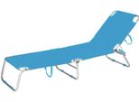 Lettino Pieghevole Marbueno Alluminio Blu Spiaggia E Piscina 187X58X24 Cm 10460